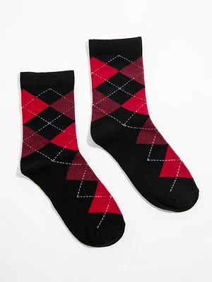 Argyle Crew Socks