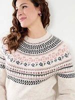 FairIsle Crew Neck Pullover Sweater