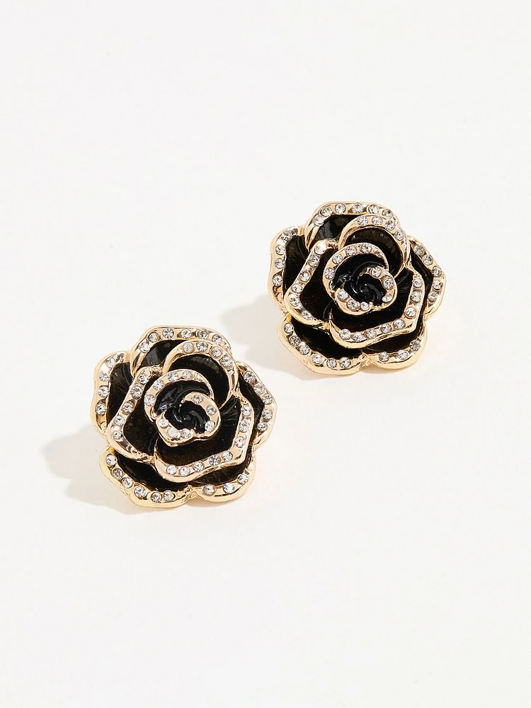 Black Rose Gold Earrings