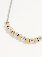 Gold & Silver Beaded Short Necklace