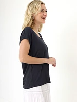 Petite Short Sleeve Scoop Neck T-Shirt