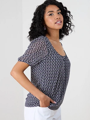 Short Sleeve Mesh Relaxed Fit Top