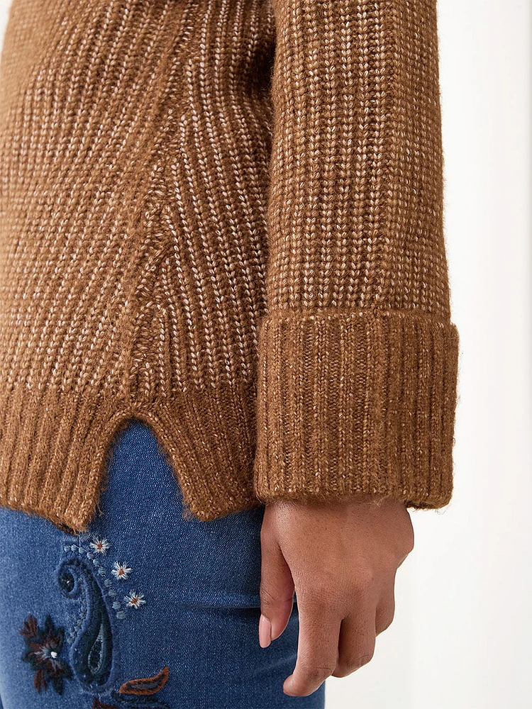 Petite Rib Knit Turtleneck Sweater