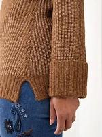 Petite Rib Knit Turtleneck Sweater