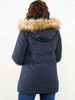 Vegan Down Parka with Removable Hood