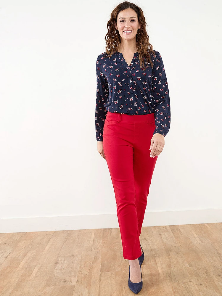 Emily Red Slim Leg Pants