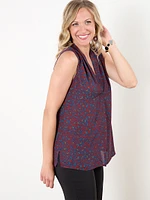 Relaxed Sleeveless V-Neck  Blouse