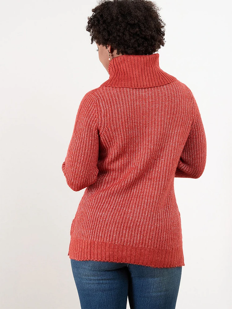 Petite Rib Knit Turtleneck Sweater