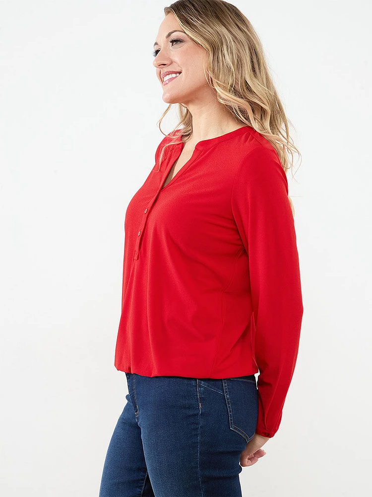 Bubble Hem Stretch Top