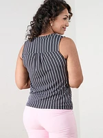 Petite Sleeveless Stretch Crepe Top