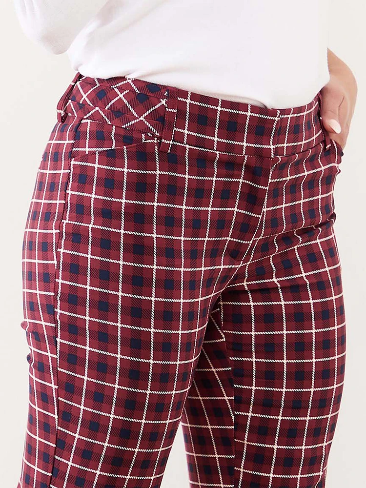 Leah Straight Ankle Pant Plaid