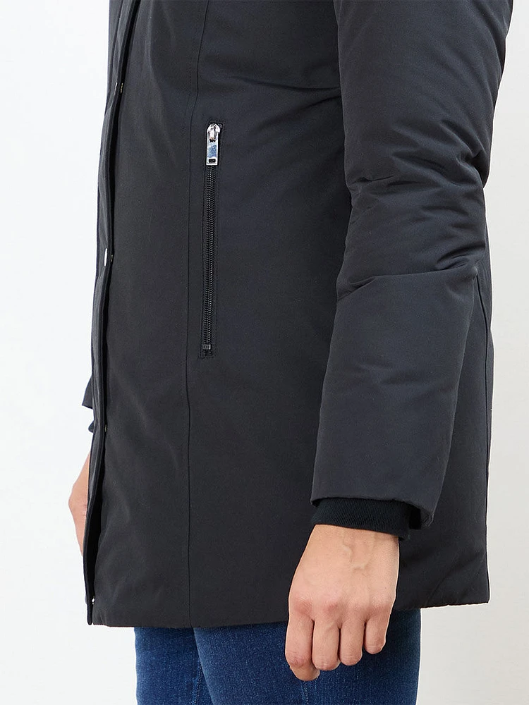 Vegan Down Parka with Removable Hood