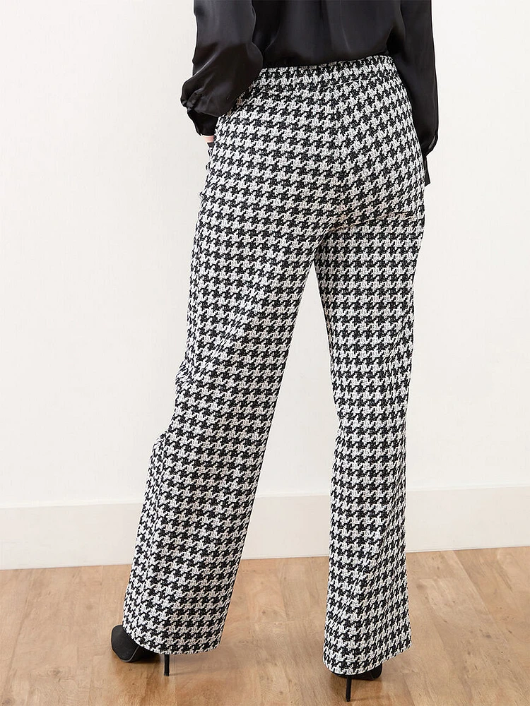 Tonia Houndstooth Wide Leg Pant