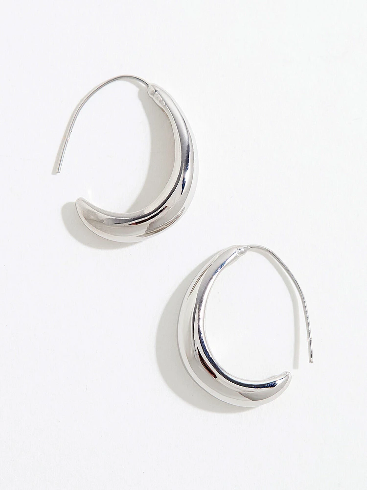 Silver Medium Sized Hoop Earrings