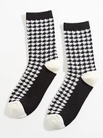 Houndstooth Crew Sock