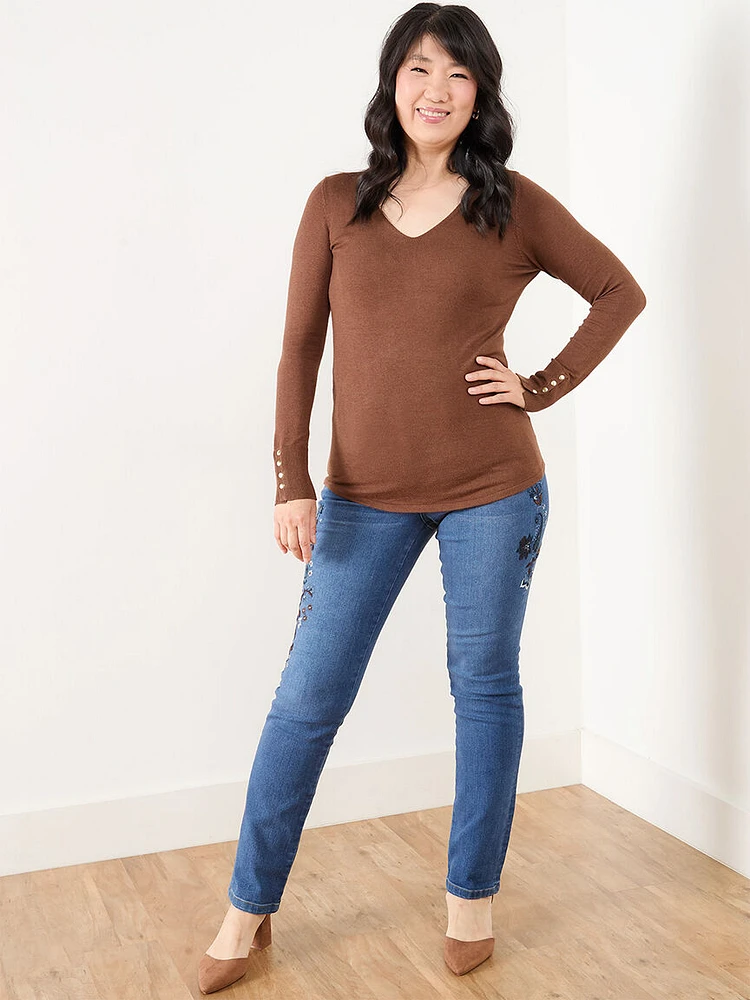 V-Neck Pullover Sweater