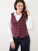 Plaid Button Up Suiting Vest