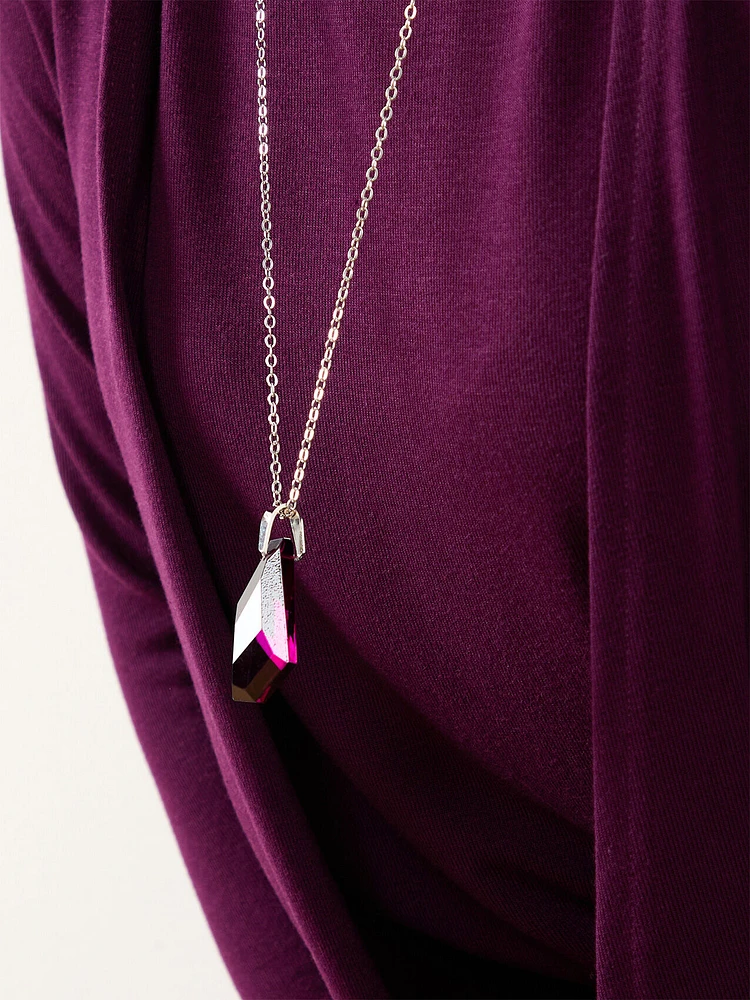 Silver Necklace with Crystal Pendant