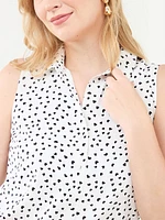 Sleeveless Collared Blouse