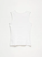 Stretch Cotton Hi-Neck Tank