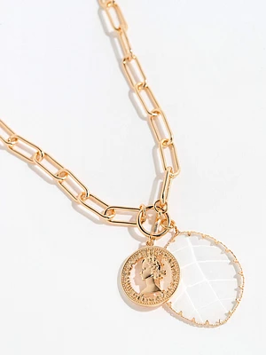 Charm and Crystal Gold Necklace