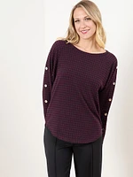 Lightweight Knit Top with Button Detail