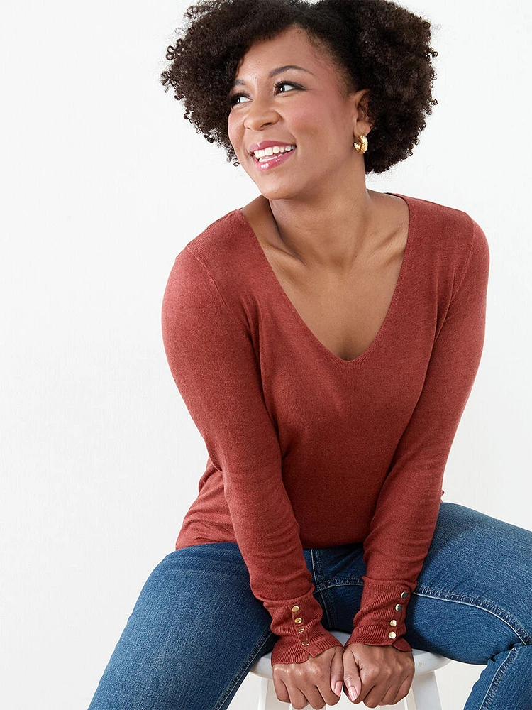 Petite V-Neck Sweater