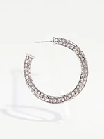 Silver Pave Hoops