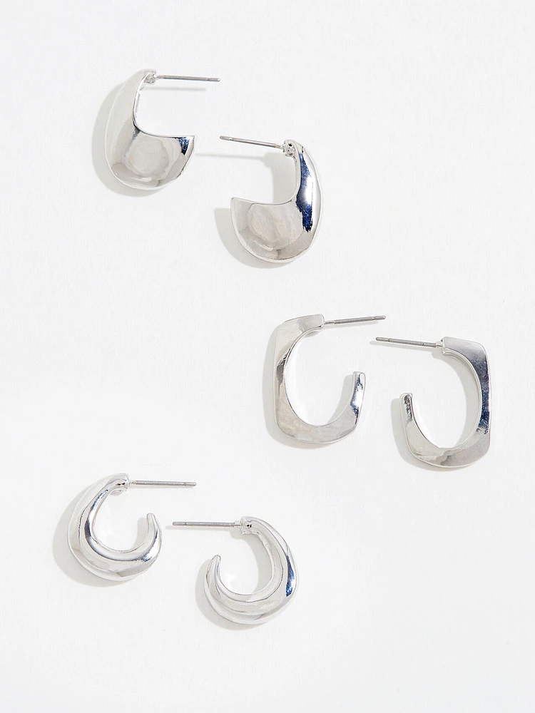 Small Silver Hoop Earrings 3-Pack