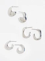 Small Silver Hoop Earrings 3-Pack