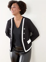 Scuba Crepe Black & Ivory Jacket