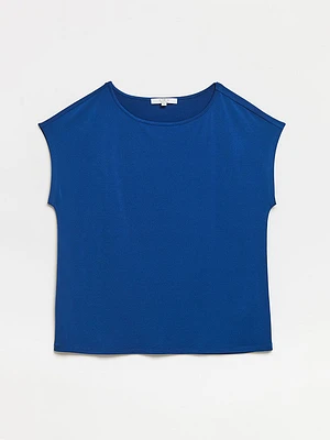 Petite Cap Sleeve Crepe Top