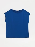 Petite Cap Sleeve Crepe Top
