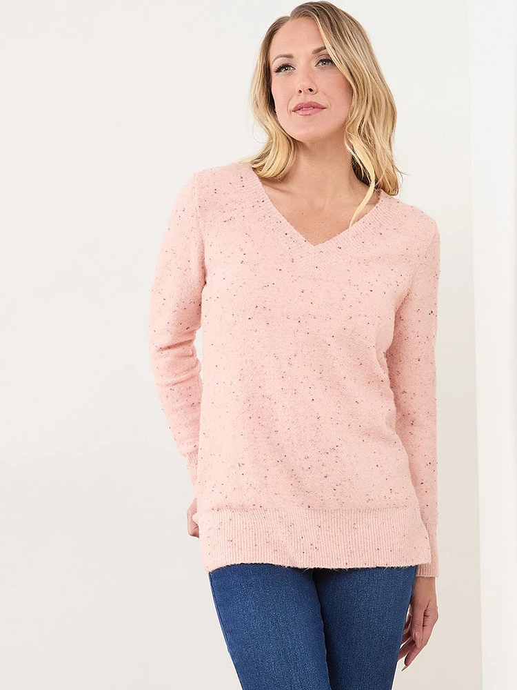 Knit Speckle Pullover Sweater