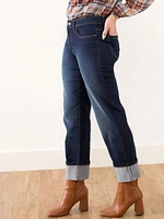 Olivia Dark Wash Turn Cuff Jean