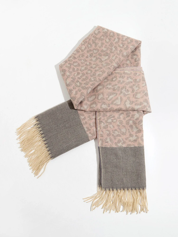 Blush Leopard Print Scarf