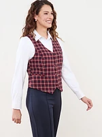 Plaid Button Up Suiting Vest