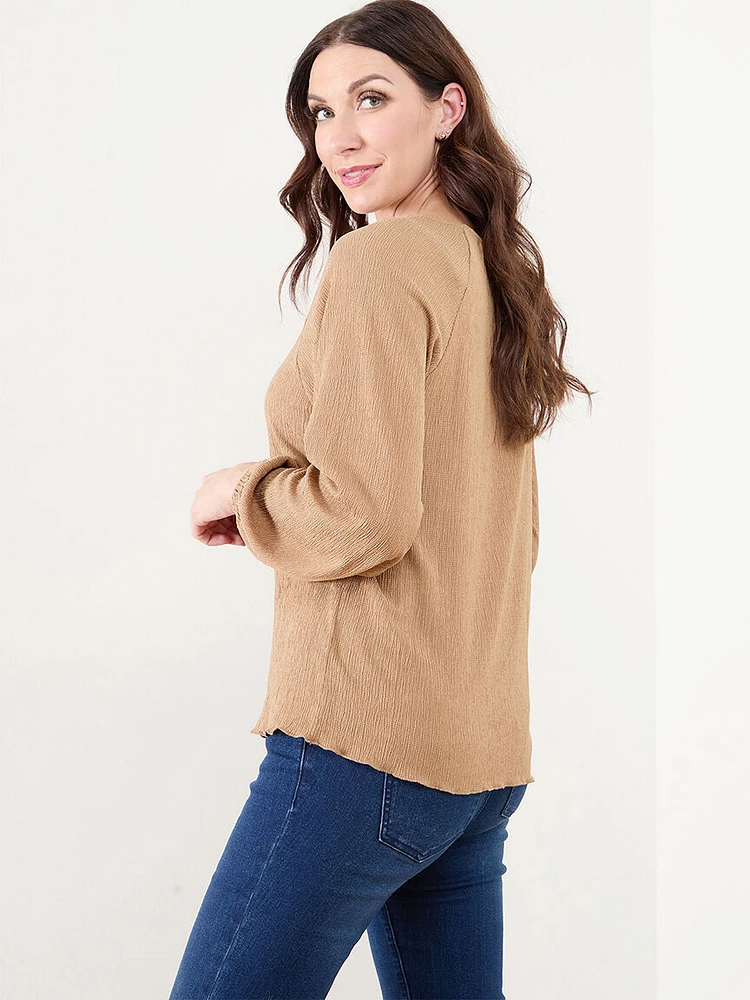 Long Sleeve Crinkle Top