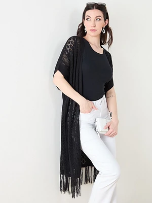 Short Sleeve Crochet Pointelle Coverup