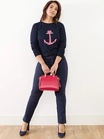 Petite Nautical Crew Neck Pullover