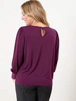 Petite Top with Decorative Cuff Detail