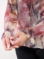 Long Sleeve Chiffon Blouse