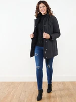 Vegan Down Parka with Removable Hood