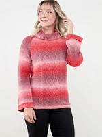 Petite Spacedye Cowl Neck Pullover Sweater