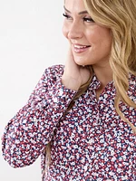 Petite Collared Button Front Shirt