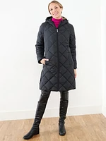 Diamond Quilted Vegan Down Coat