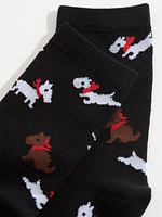 Dog Print Crew Socks