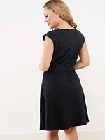 Petite Jewelled Neckline Fit 'N Flare Dress