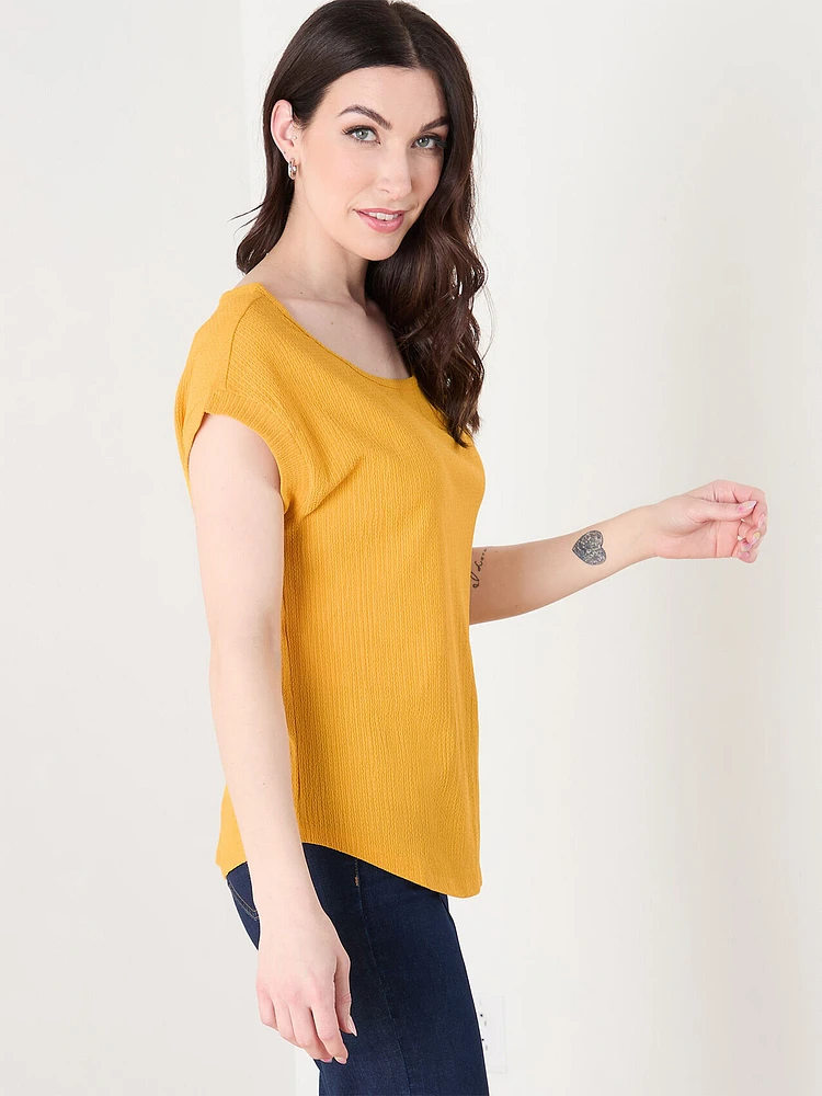 Short Sleeve Textured Top