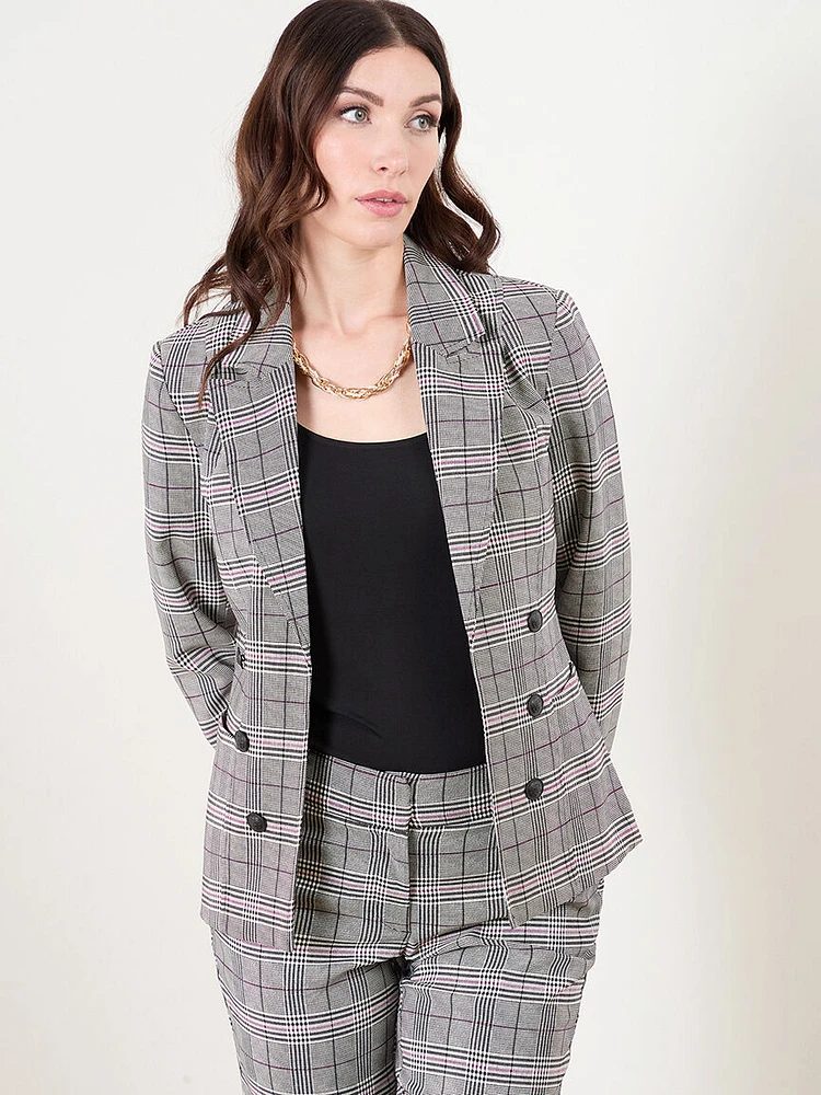 Plaid Military Blazer